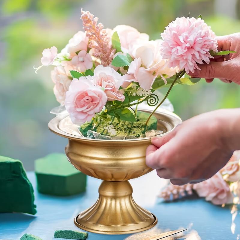 Iron Flower Arrangement Pot Stylish Retro Iron Flower Holder Vintage Wrought Iron Vase Retro Gold Wedding Floral Vase For Home