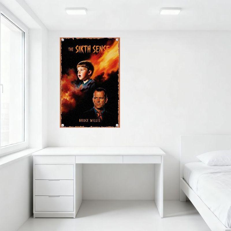 The Sixth Sense Metal Tin Sign Vintage Movie Poster Wall Plaque for Home Office Man Cave Bar Decor
