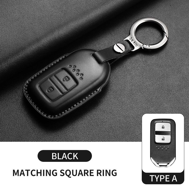 Leather Car Key Case Cover for Honda Odyssey Xrv Civic HR-V Crv Accord Integra Durable Car Key Fob Shell Decorative Accessories
