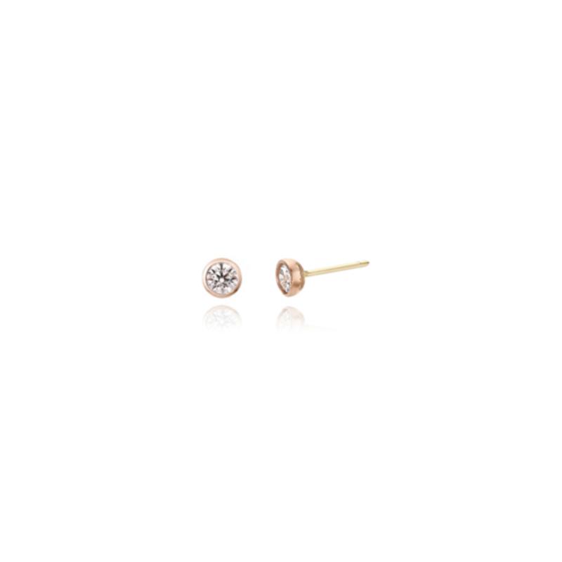 

bacio baci 14K round petite earrings pink gold DG17FE0329 single type