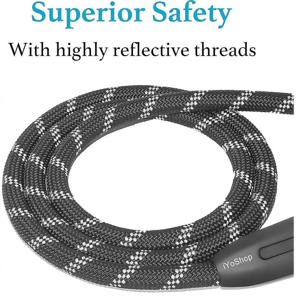 Durable Slip Lead Dog Leash with Padded Handle and Highly Reflective Threads, No Pull Dog Training Leash, (1/2" x 6 FT, Black)