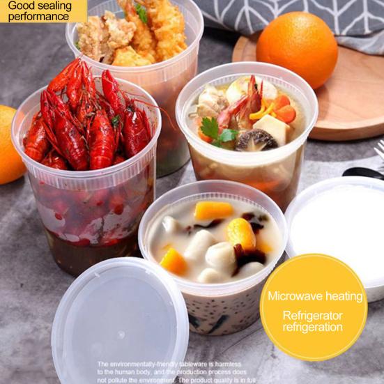 Box with Airtight Lid Round Grade Clear Food BPA-Free Freezer Microwave
