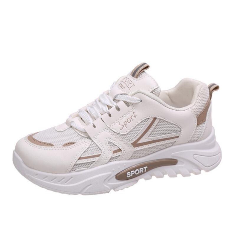 Lace-Up Casual Sneakers Lightweight Soft Sole Running Footwear Women's Thick Soled Mesh Breathable Sports Footwear Women'S Fashion