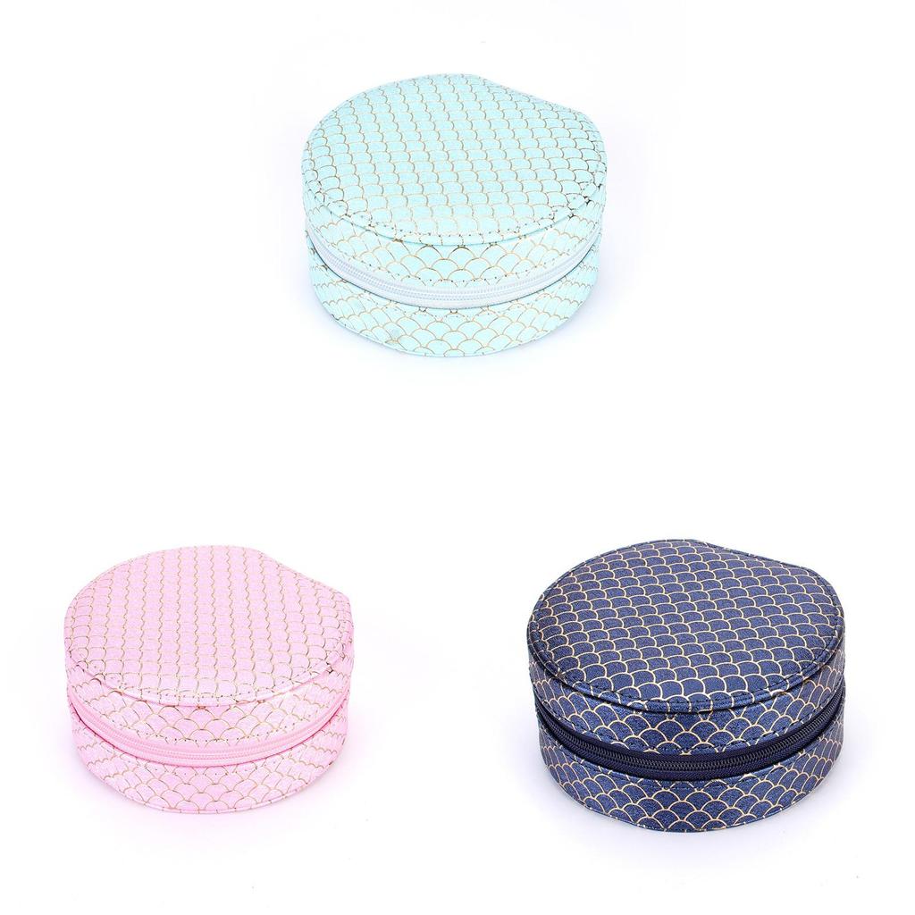 Jewelry Box Soft Leather Round Storage Organizer With Multiple Compartments For Gift Giving