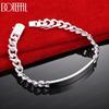 925 Sterling Silver 8mm Side Chain Bracelet Wedding Jewelry