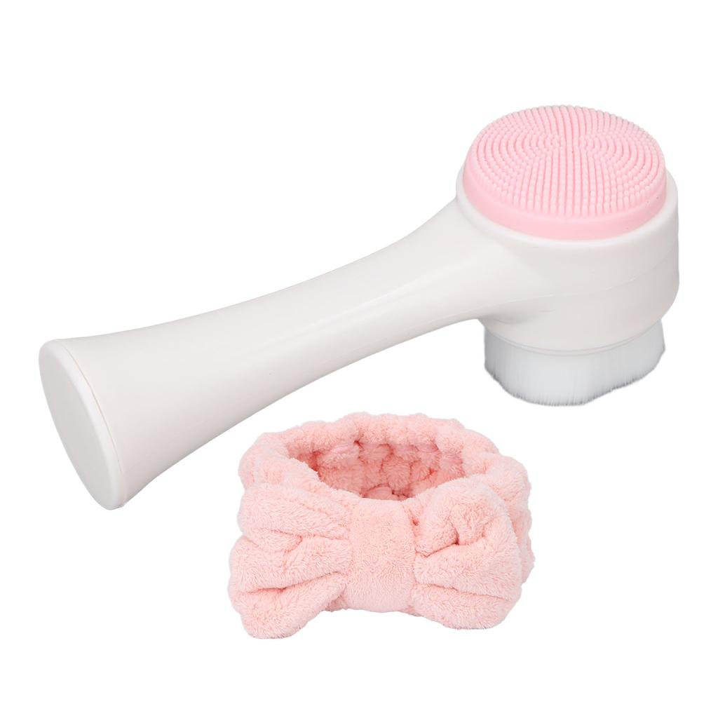 Handheld Facial Cleaning Brush Blackhead Removal Exfoliating Brush with Hair Band