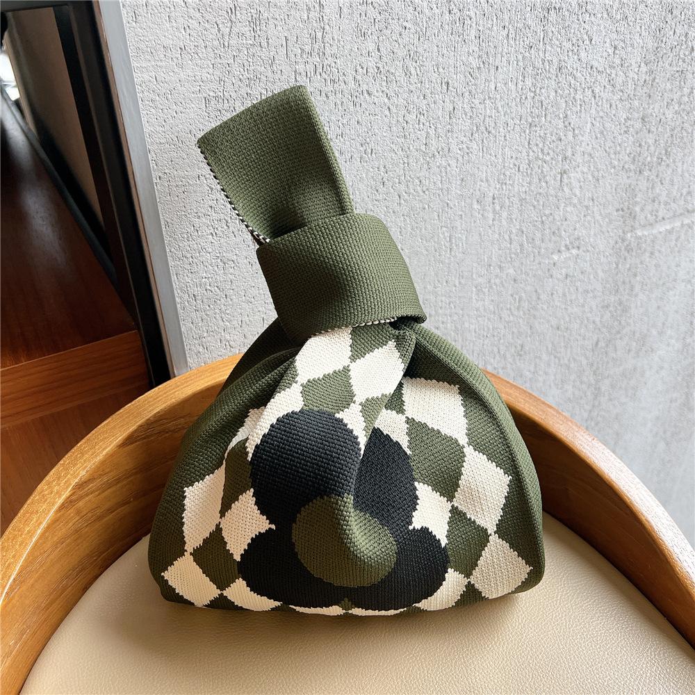 Knitted Mobile Phone Bag For Women In Spring And Autumn Cute Cartoon Versatile One Shoulder Diagonal Cross Bag Travel Coin Purse Small Handbag