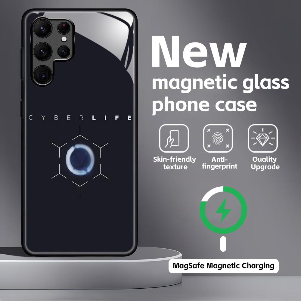 Klassisches Spiel Detroit Become Human Handyhülle für Samsung S26 S25 S24 S23 S22 S21 Plus Ultra Note20 Glas Magnetische Hülle