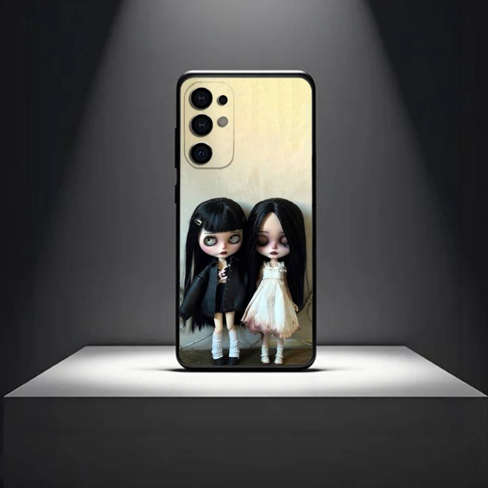 D-Dark-style Doll Phone Case For Samsung S 25,24,23,22,30,21,10,9,Ultra,Plus,Lite,FE,4,5 G Soft Black Case