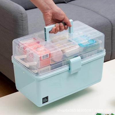 Multi-Layer Portable Plastic Medicine Storage Box for Household and Tools