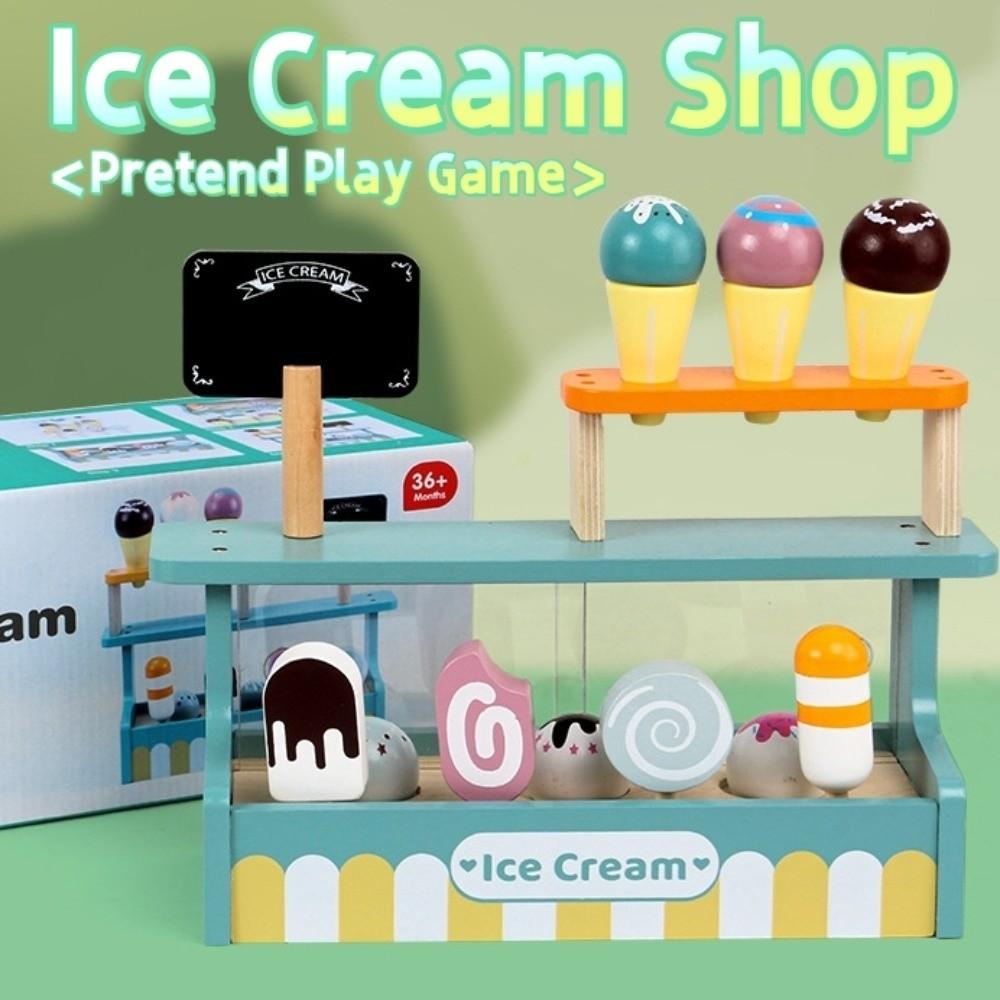 Pretend Play Play House Toys Montessori Simulation Kitchen Toy Ice Cream Shop Toys  Kids Play