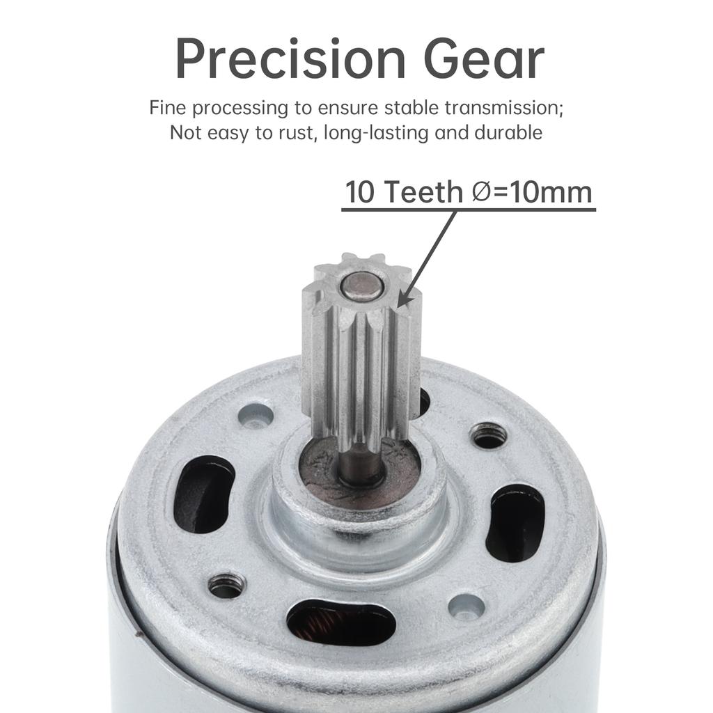 RS550 24V 25000RPM Høyhastighets DC-motor 10 tenner gir 10x13mm Elektrisk kjøretøy oppgradering erstatning