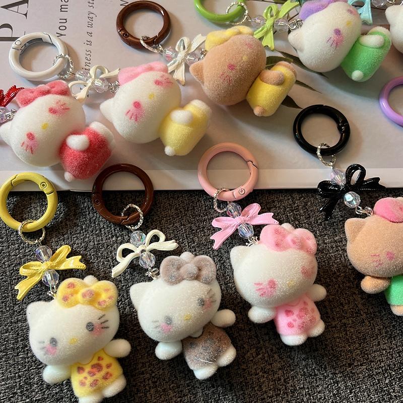 Sanrio Hello Kitty Keychains Cartoon Keyring Hanging Pendant for Backpack Charms on The Phone Bag Ornament Party Gift
