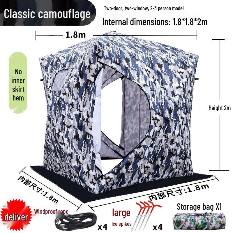 Instant Open Fully Automatic Winter Fishing Tent - No Assembly Needed, Thickened for Warmth and Cold Protection, Ideal for Camping and Ice Fishing.