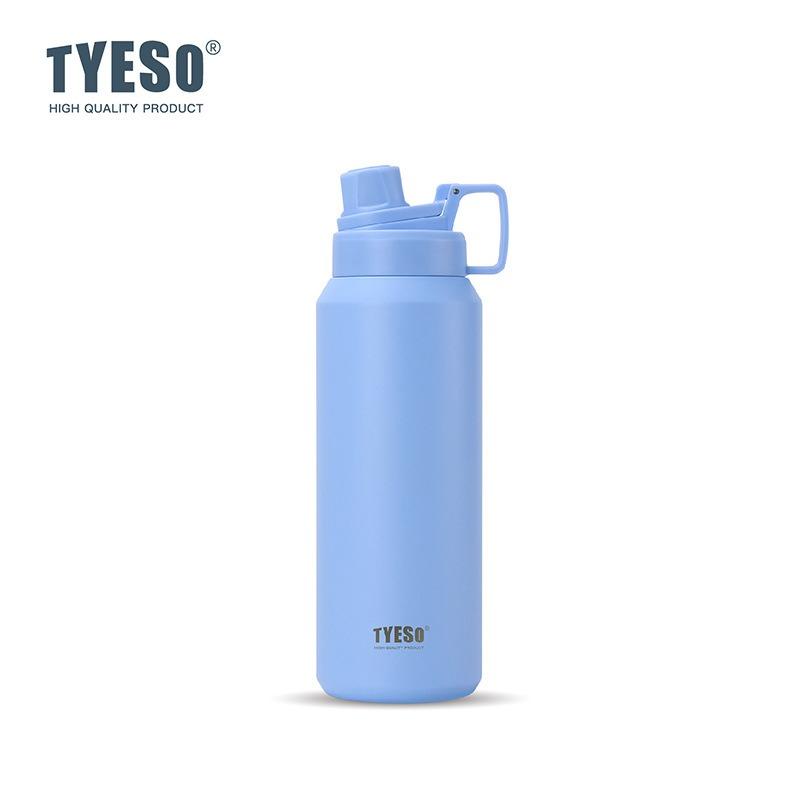 

TYESO 750/900/1200/1500ml Thermos Cup Large Capacity Stainless Steel Portable Sports Pot Outdoor Water Cup Matte Water Kettle 1200ML синій