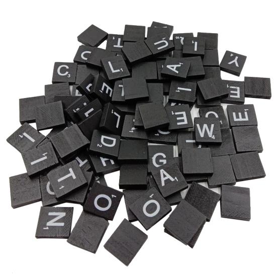 100 Pcs English Letter Alphabet Wooden Cube Blocks Kids Game Educational Toy
