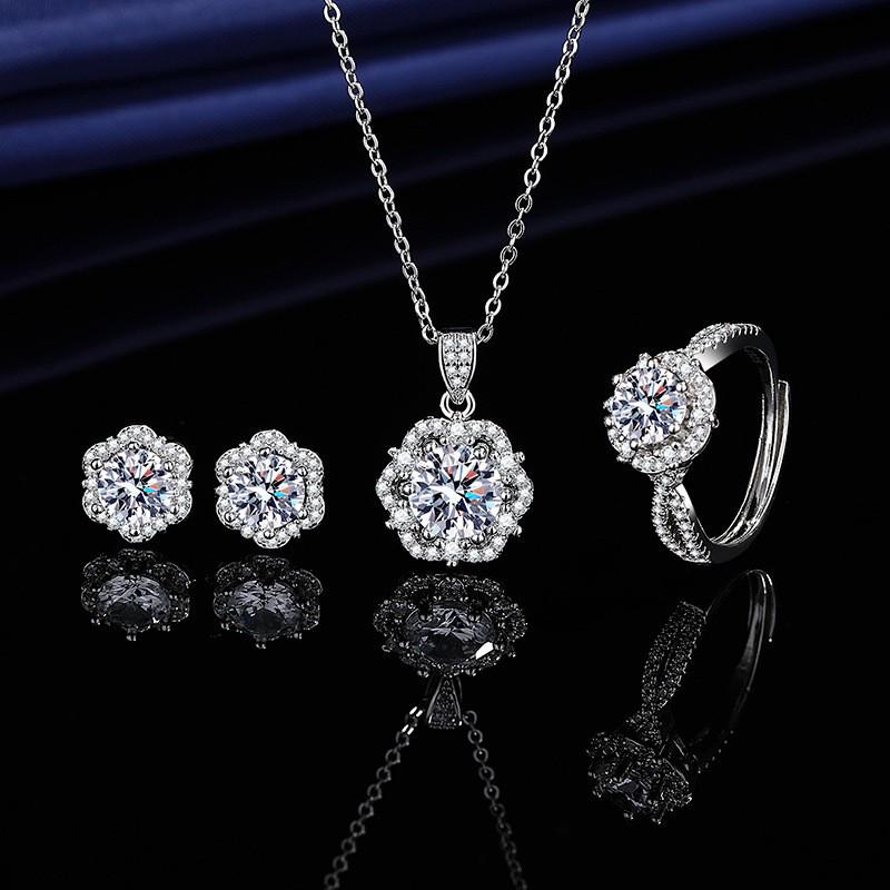 Multicolor Gemstone Queen Crown Necklace, Ring, Earrings & Pendant Set for Women