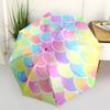 1pc Mermaid Scales Pastel Rainbow Pattern Umbrella with Plastic Handle,Suitable for All Seasons UmbrellaPT592