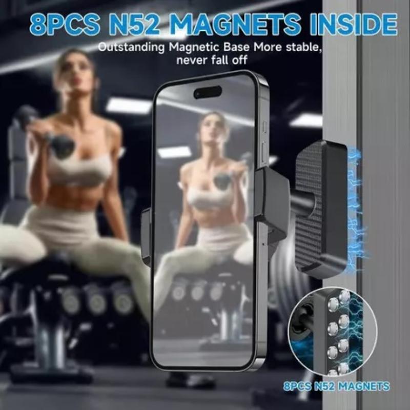 360° nastavitelný magnetický držák na telefon do posilovny Ultra silné sání Přenosný magnetický držák na telefon pro fitness běh
