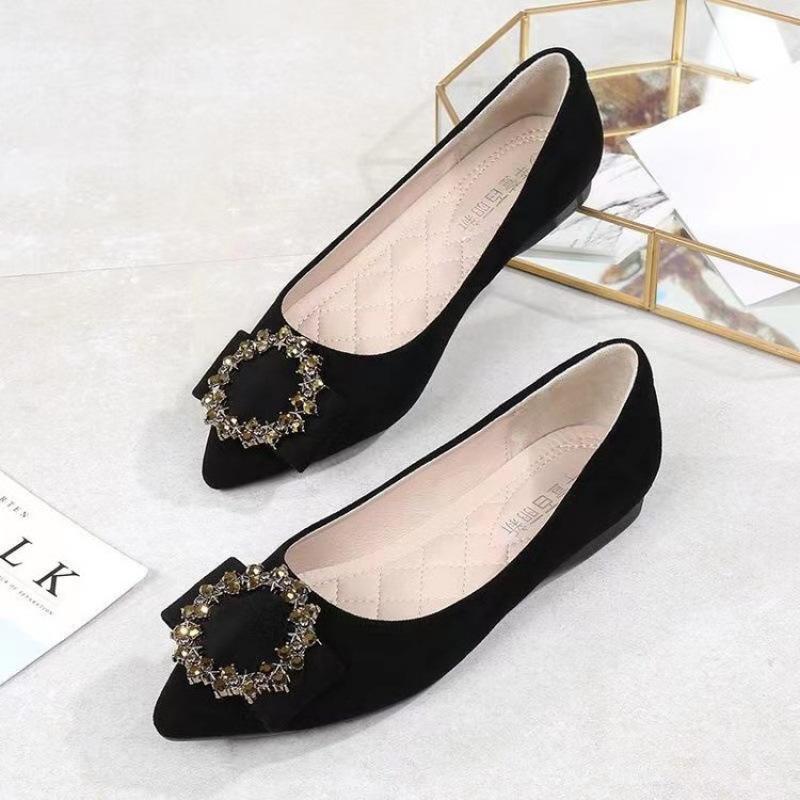 

Shoes women s 2025 new trendy pointed and versatile flat-bottomed Korean version of girls casual shoes small size women s shoes single shoes Doud 40 чорний
