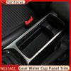 Stainless Steel Car Gearbox Water Cup Holder Panel Frame Sticker Cover for Ford Focus 3 Mk3 2015 2016 2017 2018 LHD