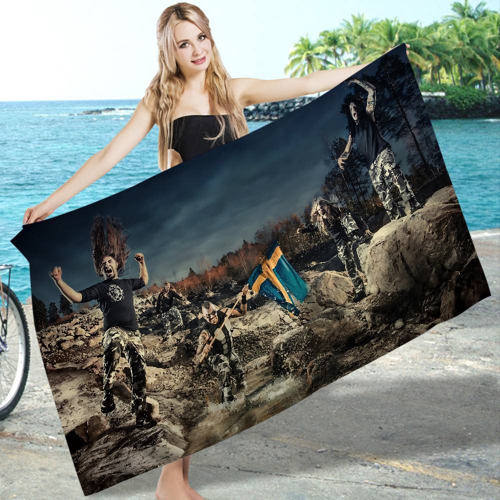 Cooles S-Sabaton Band Anime Strand Handtuch Weiches Saugfähiges Waschlappen Kinder Geschenke Für Kinder Reise Camping Fitnessstudio Cotton 30x30cm