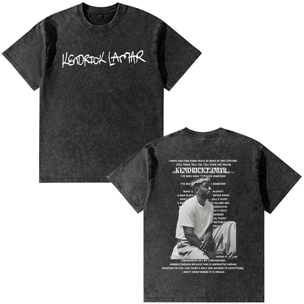 2026 Hot Sale Rapper Kendrick Lamar They Not Like Us T-shirt Men Women Fashion Hip Hop Vintage Washed Oversized T-shirts Summer Cotton Short Sleeve