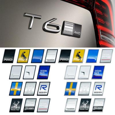 תא מטען אחורי R AWD כיתוב סמל תג דגל שוודי עבור S60 S90 S80 C30 XC40 XC60 XC90 V40 V60 V90 T3 T5 עיצוב רכב
