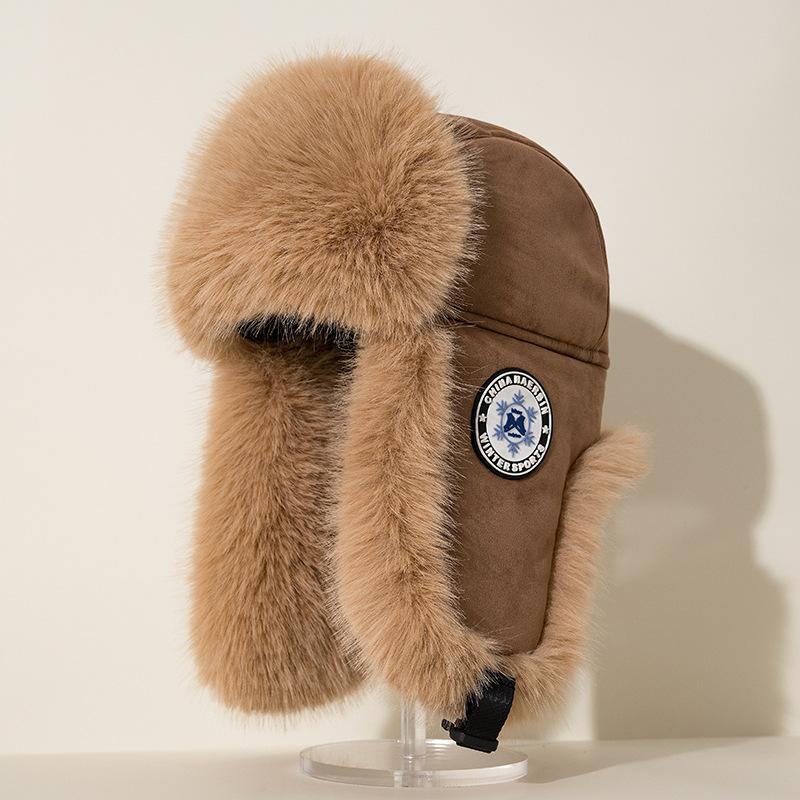 

Чистая толстая экстремально холодная кепка Lei Feng, мужская меховая защитная кепка для ушей, женская кепка, теплая, утолщенная, ветрозащитная для велоспорта в Хэйлунцзяне One Size хаки