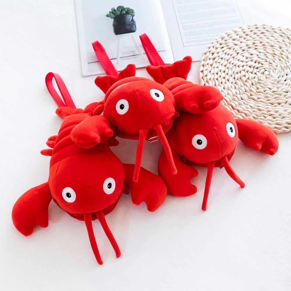 Christmas Gift Purse Bags Shoulder Bag Plush Crossbody Bag Messenger Bag Crayfish Plush Bag