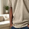 Men Button Holiday Shirt Short Sleeve Turndown Collar Tee Casual Stylish Loose Fit Shirt