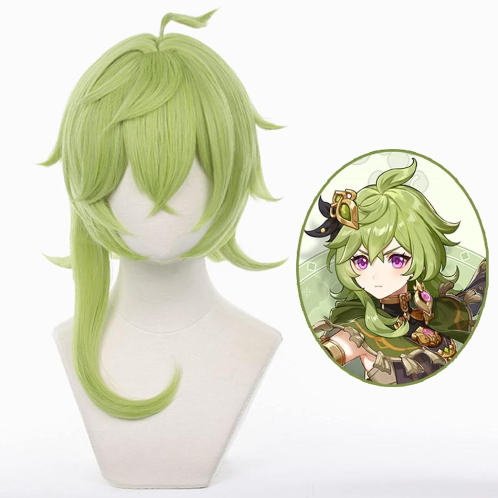 Anime Wig Genshin Impact Xumi Cosplay Grass Green Anti Warping Short Hair