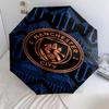 Man City pattern, automatic folding umbrella, portable and foldable design, 8 ribs, a Christmas or birthday gift.