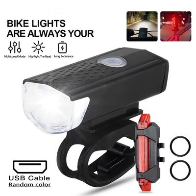 Bisiklet Işık Seti Bisiklet Ön Fener Arka Fener USB Şarj Edilebilir MTB Bisiklet Ön Arka Lamba Seti Bisiklet Feneri Bisiklet Aksesuarları