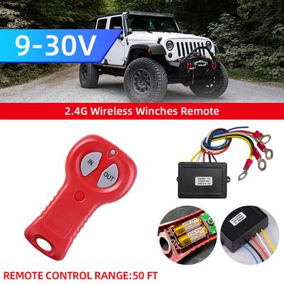 12V-24V 50ft Bezprzewodowy Zestaw Zdalnego Sterowania Wyciągarką z Pilotem do Kluczyka do Ciężarówki ATV SUV Samochodowa Wyciągarka(6.5) Najlepsza promocja