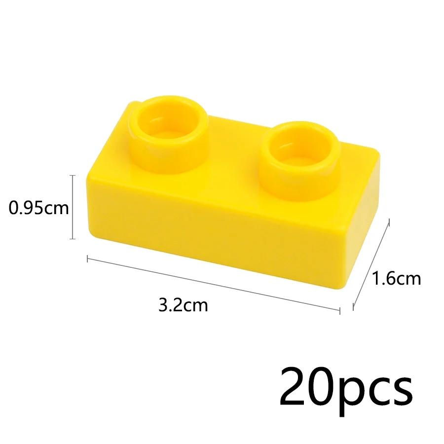 Big Size Thin Building Block 1x2 Dots 5 Colors Assembly Accessories Enlighten Large Bricks Compatible Duploes Children Kids Toys