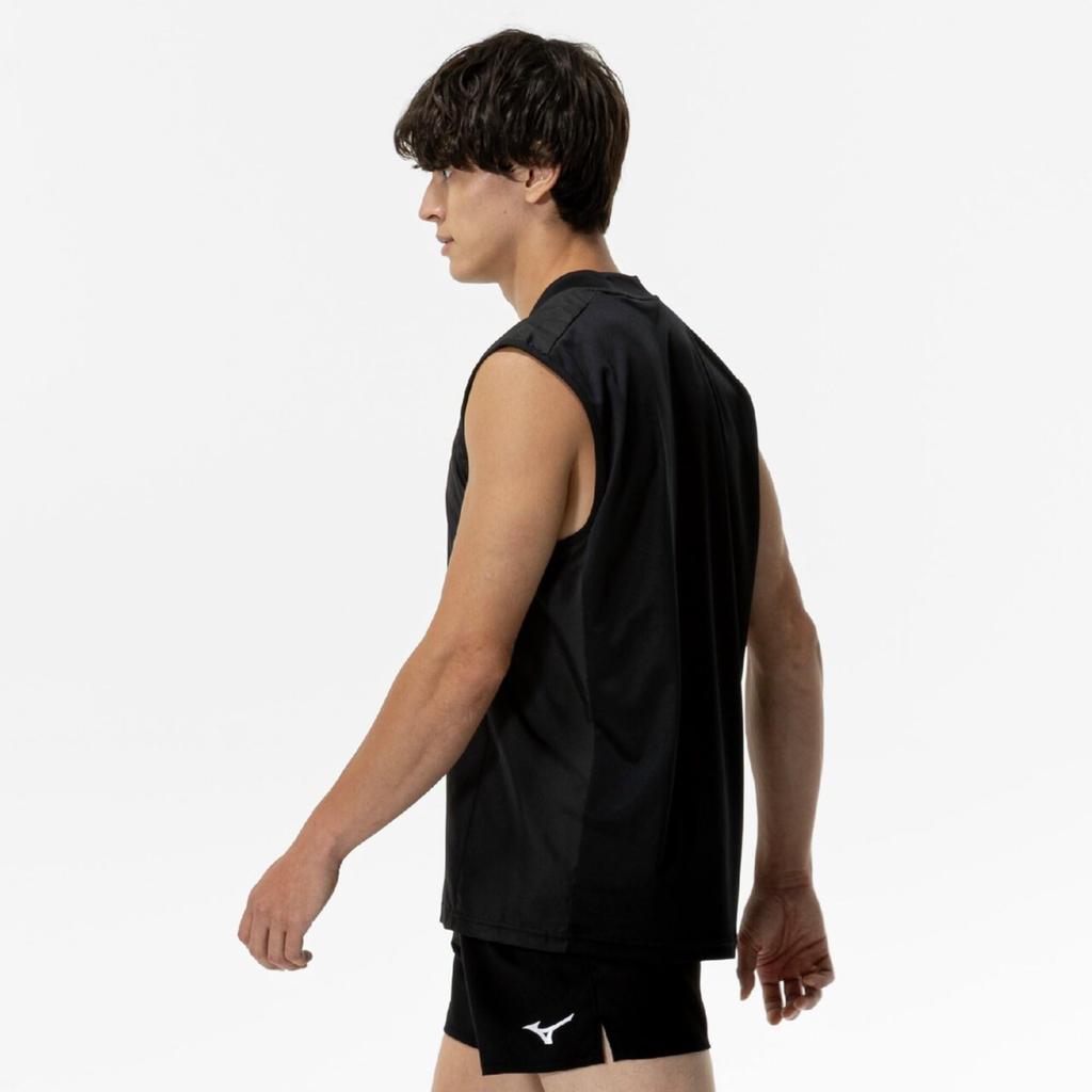 Mizuno N-XT Sleeveless Breaker Shirt for Volleyball, Club Activities, V2MEC001, Black/Red