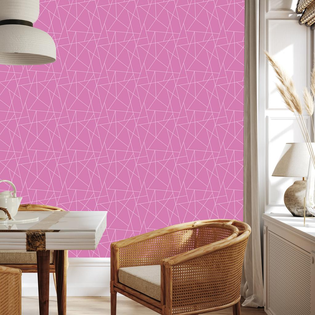Wallpaper Geometric pattern, powder pink top, powder pink bottom, 50x1000