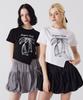 AWESOME STUDIO Asymmetrical Crop Short Sleeve T-Shirt Ivory