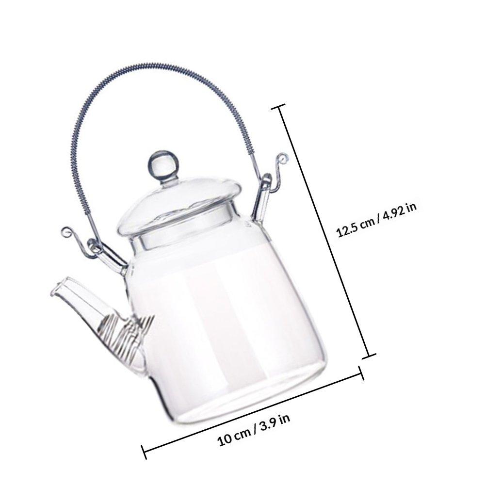 Heat-Resistant Glass Teapot with Handle Stylish Transparent Design for Brewing Tea on Stove Top Kitchen Helper Kettle for Home