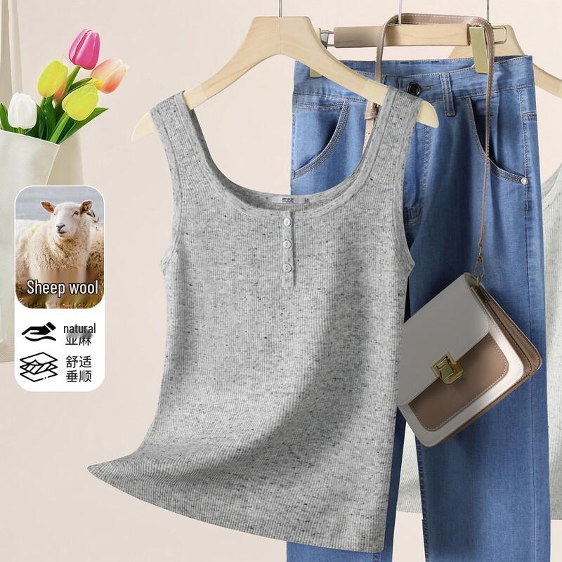 SNOWFLYING Women s U-Neck Knit Sleeveless Tank Top XL