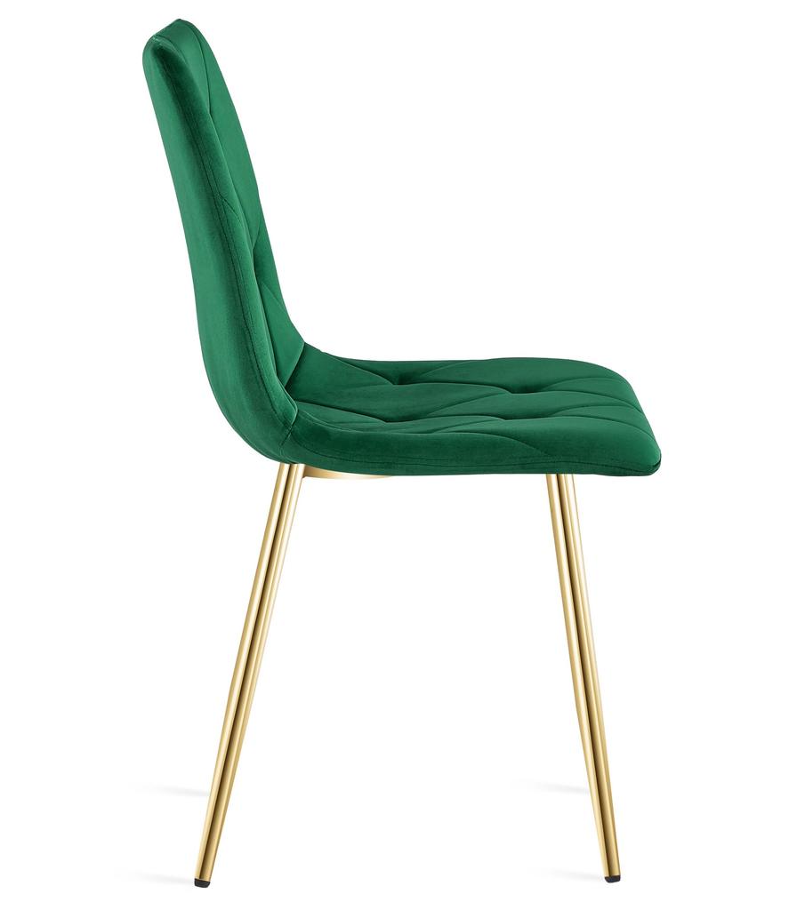 LIBRA chair - dark green velvet / gold legs x 1
