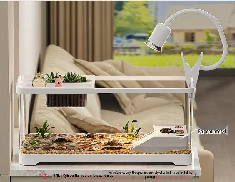 Heiß verkaufendes transparentes Schildkröten- und Goldfisch-Desktop-Aquarium mit Deckel - Haushalts-Wohnzimmer-Aquarium