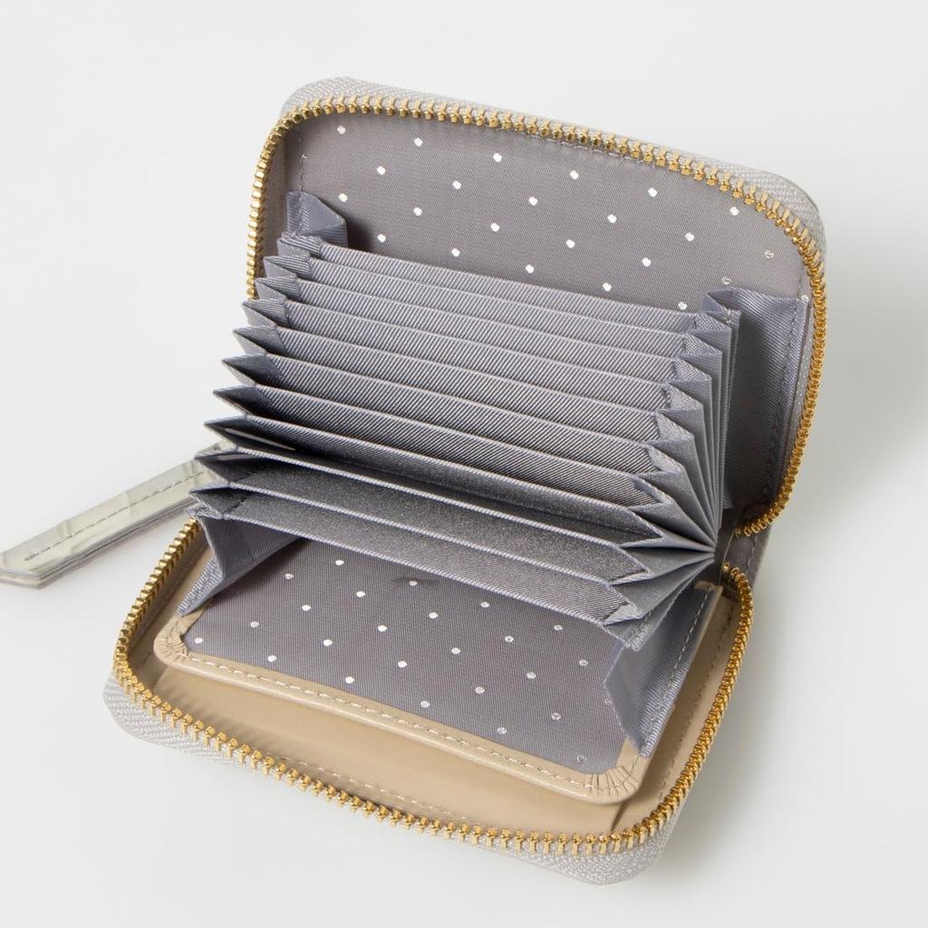 Perke Crocodile Enamel Accordion Card Wallet 08-06-04130 Women's GY