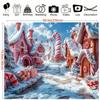 1pc Magical Winter Wonderland Christmas Background - Pink Fairy Tale Candy Stick and Colorful Snow Scene