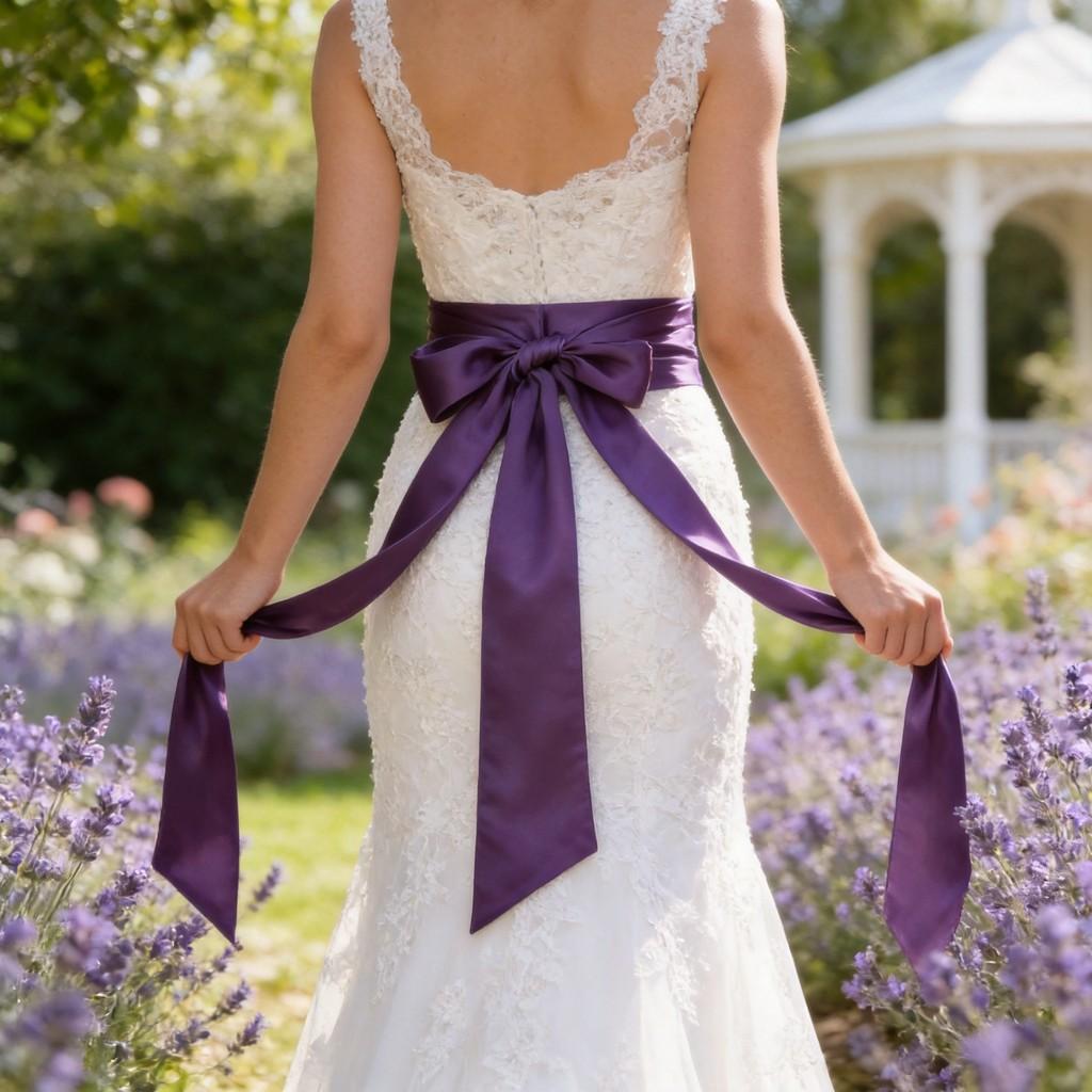 Cintura Larga in Poliestere per Abiti con Chiusura a Fiocco per Abiti da Sposa e Abbigliamento Formale