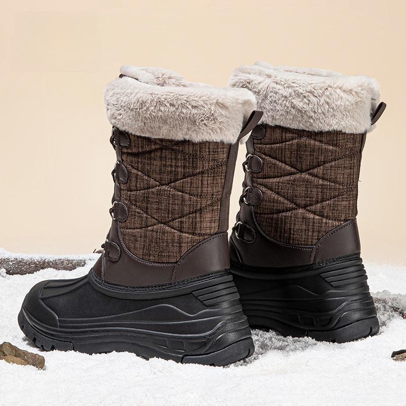 Habibear Men's Winter Outdoor Snow Boots - Plush, Warm, Big Head Design