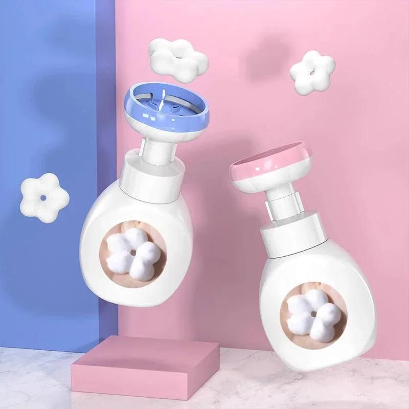 New Small Flower Shape Foam Pump PE Plastic Bottle 300ML Hand Soap Dispenser Bottle Children Plastic Pressing Type Head Bottling