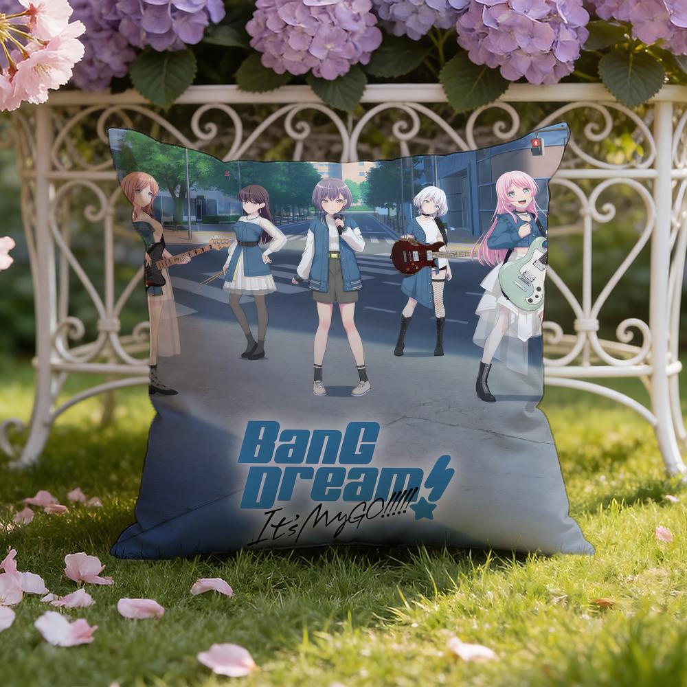 Anime B-BanG D-Dream! It's MyGO Cushion Cover Home & Car Dual-Scene Pillow Cover: Reversible for Premium Comfort