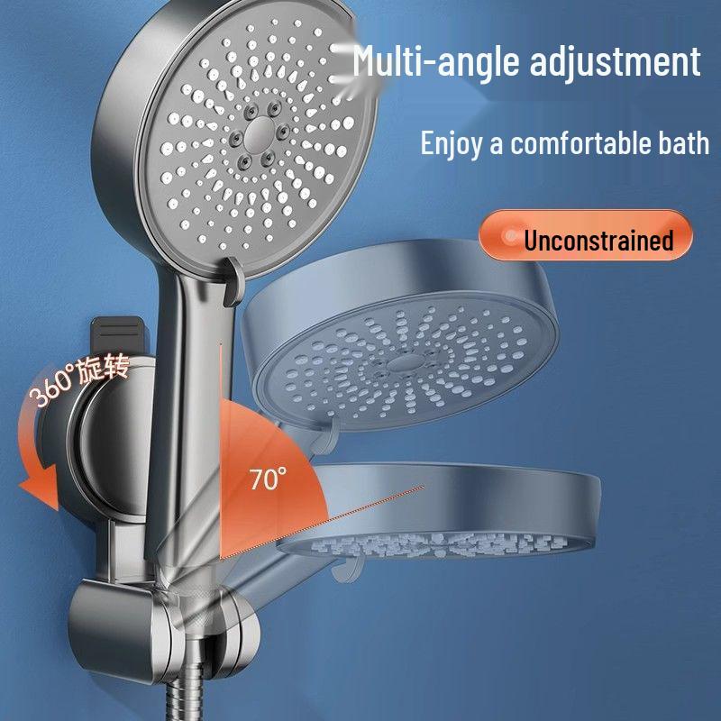 Adjustable Suction Cup Shower Head Holder - No Drilling Needed.
